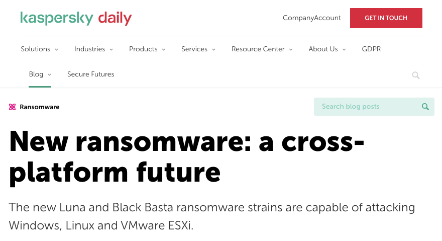 Luna という Rust ベースのランサムウェアが登場：Windows／Linux／ESXi システムを狙う – IoT OT ...