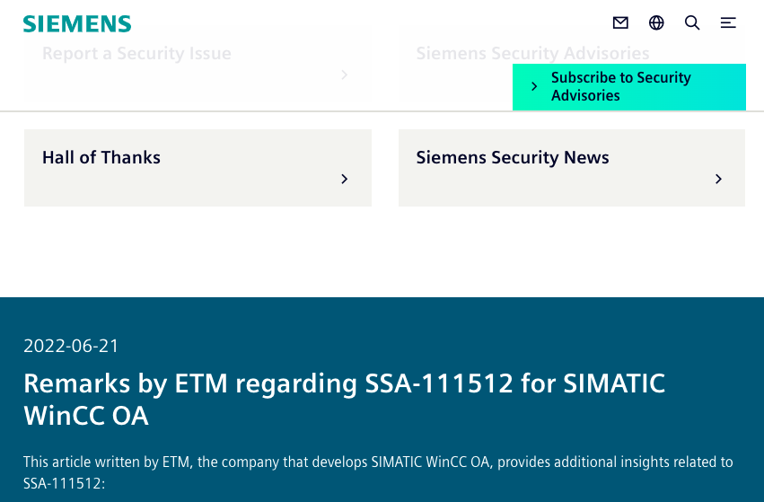 ICS Patch Tuesday 2022 August： Siemens／Schneider が 11件の脆弱性に対応 – IoT OT ...