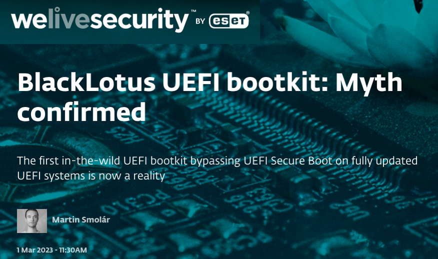 BlackLotus という UEFI Bootkit マルウェア第1号：Windows 11 の Secure Boot を突破する ...