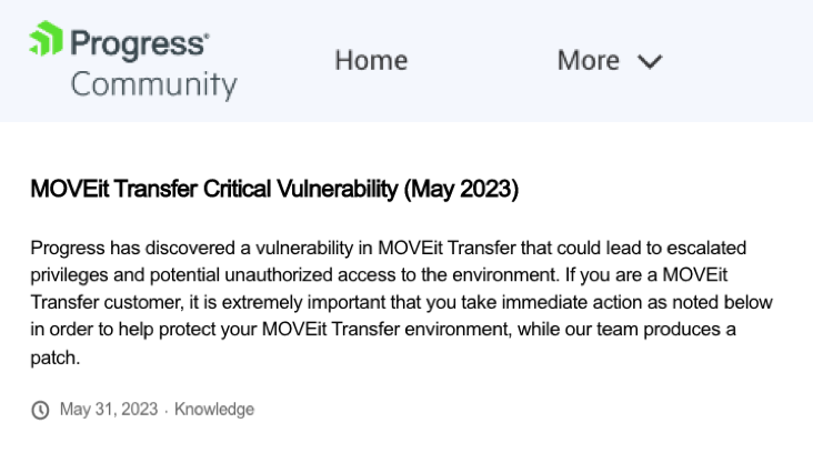 MOVEit Transfer に深刻なゼロデイ脆弱性：すでに活発に悪用されている – IoT OT Security News