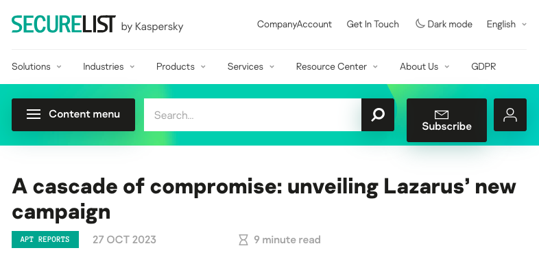 北朝鮮の Lazarus Group：ソフトウェアの脆弱性を突いた多彩な攻撃を仕掛け続ける – IoT OT Security News